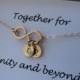 Up to THREE Initials Friendship Necklace & Card SET,Sister Infinity Jewelry,Gold Fill,,Bridal Party Gifts,Bridesmaid Necklaces,Gold Infinit