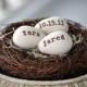 nest with 3 personalized eggs, for easter, wedding, baby shower, bridal shower wedding gift - New
