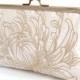 clutch bag, embroidered silk purse, wedding clutch, bridesmaid gift, IVORY CHRYSANTHEMUM - New