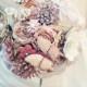 Custom Large Brooch Bouquet - Romantic Silk Flowers & Enamel Brooches - Made to Order - New