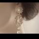 Rose gold bridal earrings-Rose gold Swarovski crystal earrings-Rose gold art deco rhinestone Swaroski crystal earrings - Wedding jewelry
