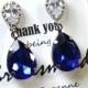 Sapphire blue Earrings,Drop, Dangle, Glass Earrings, bridesmaid gifts, Wedding Bridal Jewelry Bridal Bridesmaid Earrings , bridesmaid card