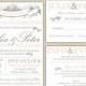 Rustic Wedding Invitation Template - Vintage Modern Printable DIY Wedding Invitation. Pink, Grey (1053)