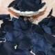 200 Rose Petals - Artifical Petals - Deep Navy Blue - Bridal Shower Wedding Decoration - Flower Girl Petals - Table Scatter