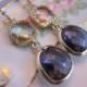 Citrine Earrings Tanzanite Earrings Gold - Glass Earrings - Bridesmaid Earrings - Wedding Earrings - Valentines Day Gift