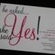She Said Yes - Set of 15 Custom Printed Engagement Party Invitations with Envelopes