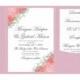 Pocket Wedding Invitation Template Set - INSTANT DOWNLOAD - Watercolor Floral - DIY Wedding Invitations - Microsoft Word Format