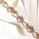 Pearl Flower Bridal Belt Sash or Headband in GOLD - Custom Ribbon White Ivory - Crystal Wedding Dress Belt - Extra Long