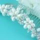 Freshwater pearl bridal hair accessories comb, wedding hair comb, Swarovski crystal rhinestone hair comb hair comb wedding headpieces