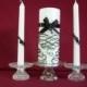 Unity Candle- Black Crystal Swirls with Matching Tapers  "FREE SHIPPING"