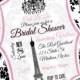 Paris Bridal Shower Invitation Shower OR Bachelorette Invite black and pink damask wedding printable download