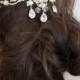 Bridal Headpiece Hair Vine Leaf Back Wedding Hair Comb Swarovski Crystal Flapper Hair Clip Veil comb ROCHELLE