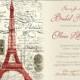 Vintage Red Paris Themed Bridal Shower Invitation (Printable)