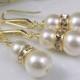 Bridesmaids Pearl Necklace and Earring Set, Swarovski Crystal Pearl, Bridal Bridesmaids Jewelry, Wedding Set
