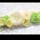 Ivory Yellow Green Sash "Liliana" Bridal Wedding Ribbon Sash/ Handmade Accessory/ Free shipping on Additional Items