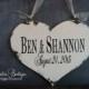 PERSONALIZED NAME HEART Sign, Vintage Wedding Sign, Heart Shaped Wedding Sign, Ring Bearer Sign