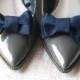 Navy blue shoe clips Something blue Navy blue shoes Navy blue bridesmaids gift Navy blue wedding accessory Navy blue bridal Wedding shoes