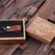 Personalized Leather Engraved Key Chain Key Ring with Wood Box Handsome Groomsmen, Corporate or Promotional Gift (024917)