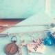 Something Blue Bridal Garter Charm Kilt Pin With Gift Box! Swaroskvi Crystal.