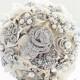 Bridal Brooch MEDIUM Size Bouquet Rhinestone and Pearl Brooch Custom Made Deposit - New