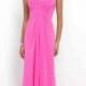 Fashion Cheap Sheer Beaded High Illusion Neck Ruched Petunia Long Prom Dress