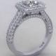 Engagement Ring 18kt White Gold & Russian Lab Created Simmulant Diamond Engagement Diamond Ring 