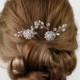 Bridal Crystal Hair Pin, KARINE Hair Pins, Set od 2 Wedding Hair Pins,  Wedding Hair Accessories, Bridal Head Piece, Pearl Wedding Hair Pin