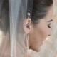 Crystal Blusher Bridal Veil Swarovski Crystal Rhinestone trio veil, 23" long bridal tulle double sided crystal bridal veil