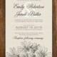 Wedding Invitation Printable Rustic Сanvas & Gray Vintage hand-drawn Floral INSTANT DOWNLOAD Editable PDF - Spring / Summer Weddings Invite