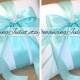 Romantic Satin Elite Ring Bearer Pillow...You Choose the Colors...SET OF 2...shown in white/aqua