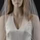 Wedding veil - 30 inch waist length bridal veil with satin cord edge