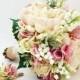 Reserved - Bridal Bouquet Lily of the Valley Peonies Roses Hydrangea Pink and White- Customize for Your Colors