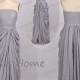 Grey Strapless Bridesmaid Dress - Cheap Long Grey Bridesmaid Dress / Cheap Bridesmaid Dress / Grey Prom Dress / Long Evening Dress DH164