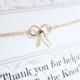 Wedding jewelry set of FOUR:Bow bracelets, Gold bracelet, Bridesmaid gifts, Bridal jewelry set,  Tiffany inspired, Tie the knot jewelry