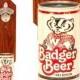 Wisconsin Badger Wall Mounted Bottle Bottle Opener with Vintage Badger Beer Can Cap Catcher - Gift for Groomsmen