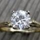 Moissanite Branch Engagement Ring: Yellow, Rose, or White Gold, 1ct