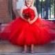 Red Tutu Flower Girl Dress, Red Flower Girl Dress, Red Dress, Red Weddings