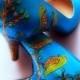 Wedding shoes twitter blue bird tweet pumps neon Gillian
