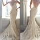 Best Selling 2015 Vintage Wedding Dresses V Neck Sheer Straps Sequins Beads Mermaid Bridal Gowns Lace Button Back With Tulle Sweep Train Hot Online with $141.1/Piece on Hjklp88's Store 