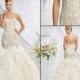 Gorgeous 2015 Mermaid Ruffles Veni Infantino Wedding Dresses With Applique Beads Sheath Tiers Organza Sweep Train Bridal Gowns Custom Made Online with $131.43/Piece on Hjklp88's Store 