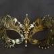 Gold masquerade mask. masquerade lace metal mask. wedding masquerade mask