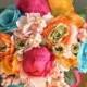 Wedding Flowers, Wedding Bouquet, Keepsake Bouquet, Tropical Bridal Bouquet Colorful wedding bouquet made of silk flowers.