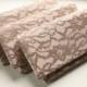 Lace Wedding Clutches, Set of 6 Bridesmaid Clutches, Taupe Lace and Champagne Satin, Champagne/Beige Wedding Clutch, Bridesmaid Gift Idea