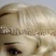 Gold Rhinestone Headband, Great Gatsby Headband, Crystal Headband, Wedding  Bridal tie on ribbon Headband Headpiece, 1920s Flapper headband