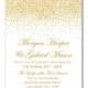 Printable Wedding Invitation - Gold Wedding - Gold Sparkles - DIY Wedding Invitations - INSTANT DOWNLOAD -  Microsoft Word