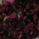 Paper Millinery Flowers 24 Small Handmade Roses In Burgundy