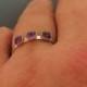 Amethyst engagement ring, Amethyst stacking ring, Sterling silver Amethyst ring, 3 stone ring