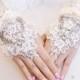 Fingerless Lace Rhinestone and Pearl Bridal Glove