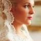 Wedding Veil - Handmade Chapel Lace Bridal Mantilla Ivory or White - made to order - New