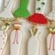 10  Christmas Theme Mermaid Gown Cookies-Cookie Favors, wedding. bridesmaid gifts - New